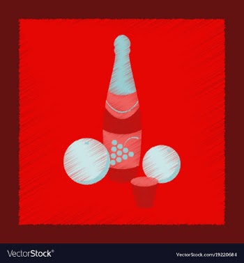 Flat shading style icon champagne oranges vector image