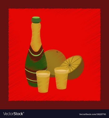 Flat shading style icon champagne oranges vector image