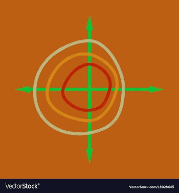 Flat shading style icon chart thin circles vector image