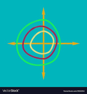 Flat shading style icon chart thin circles vector image