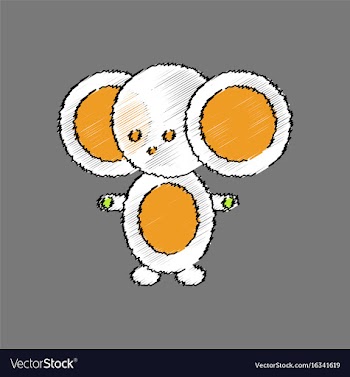 Flat shading style icon cheburashka russian vector image