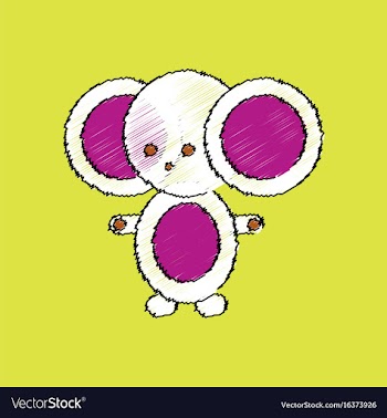 Flat shading style icon cheburashka russian vector image
