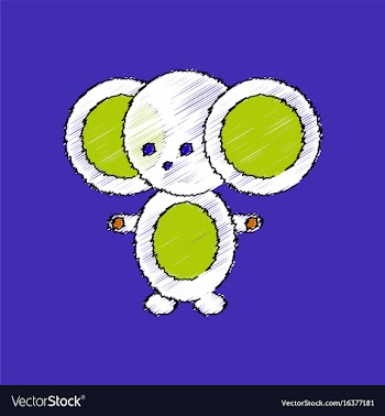 Flat shading style icon cheburashka russian vector image
