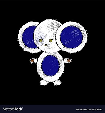 Flat shading style icon cheburashka russian vector image