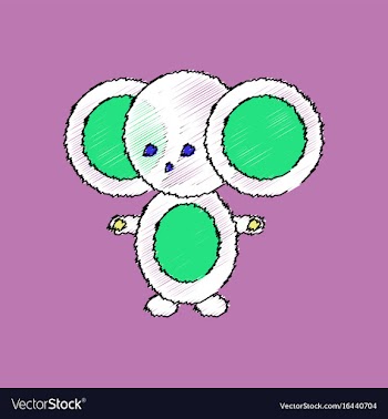 Flat shading style icon cheburashka russian vector image