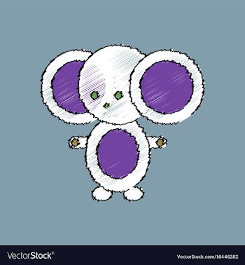 Flat shading style icon cheburashka russian vector image