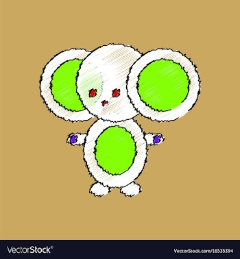 Flat shading style icon cheburashka russian vector image