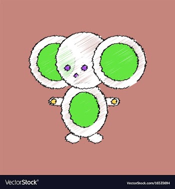 Flat shading style icon cheburashka russian vector image