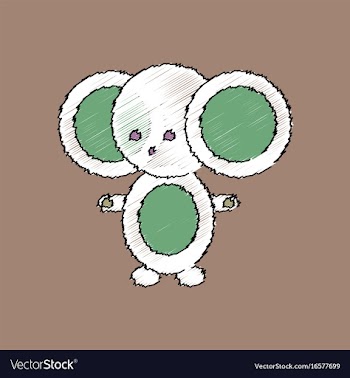 Flat shading style icon cheburashka russian vector image