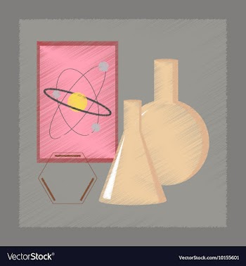 Flat shading style icon chemistry lesson vector image