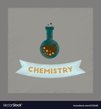 Flat shading style icon chemistry lesson vector image
