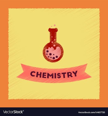 Flat shading style icon chemistry lesson vector image