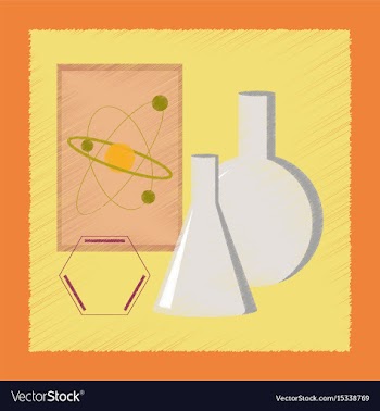 Flat shading style icon chemistry lesson vector image