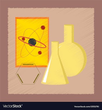 Flat shading style icon chemistry lesson vector image