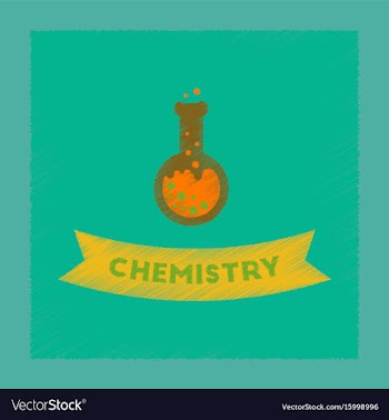 Flat shading style icon chemistry lesson vector image