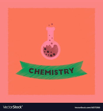 Flat shading style icon chemistry lesson vector image