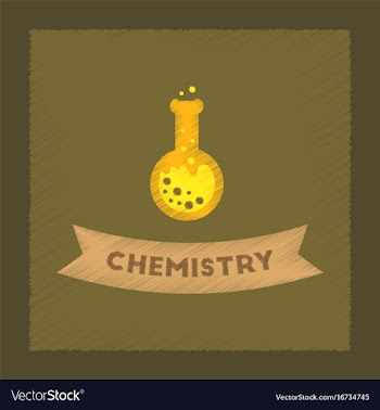 Flat shading style icon chemistry lesson vector image