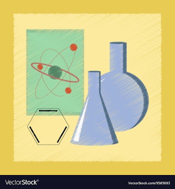 Flat shading style icon chemistry lesson vector image