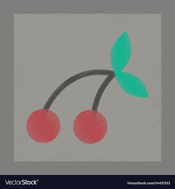 Flat shading style icon cherry fruit vector image