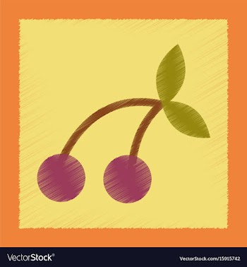 Flat shading style icon cherry fruit vector image