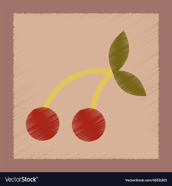 Flat shading style icon cherry fruit vector image