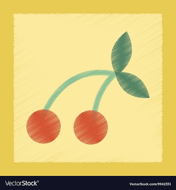 Flat shading style icon cherry fruit vector image