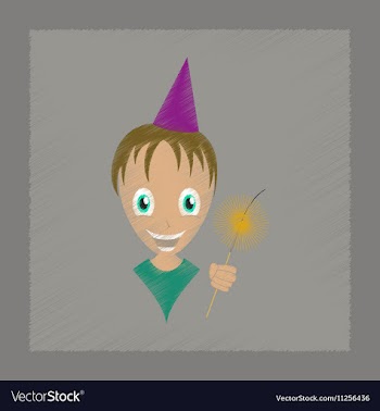 Flat shading style icon child sparkler vector image