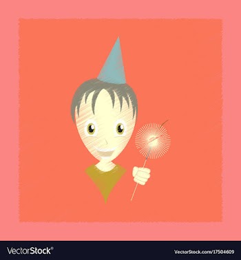 Flat shading style icon child sparkler vector image