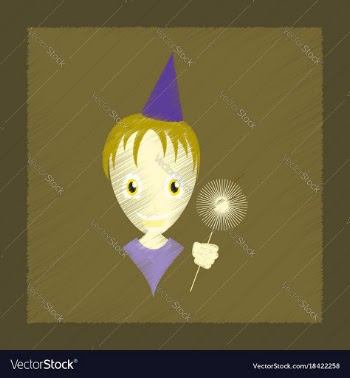 Flat shading style icon child sparkler vector image