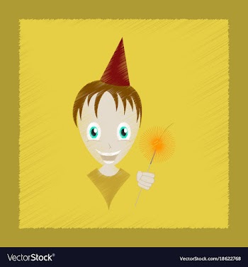 Flat shading style icon child sparkler vector image