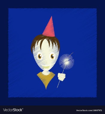 Flat shading style icon child sparkler vector image