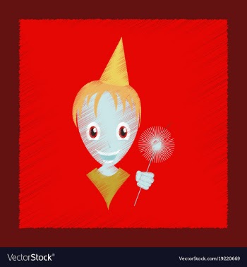 Flat shading style icon child sparkler vector image