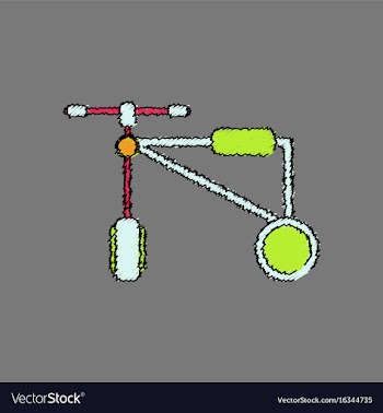 Flat shading style icon children bicycle vector image