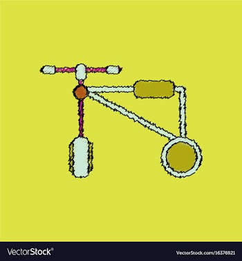 Flat shading style icon children bicycle vector image