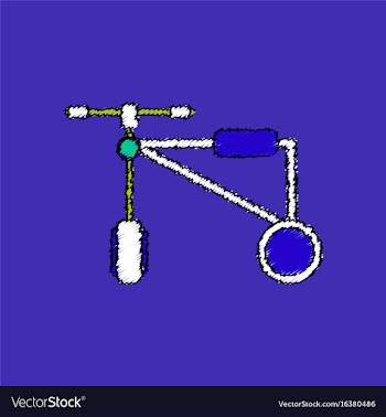 Flat shading style icon children bicycle vector image
