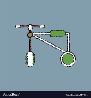 Flat shading style icon children bicycle vector image