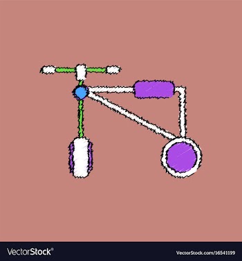 Flat shading style icon children bicycle vector image