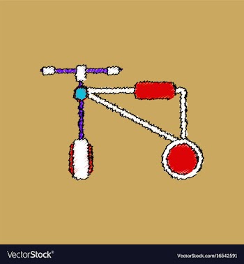 Flat shading style icon children bicycle vector image