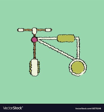 Flat shading style icon children bicycle vector image