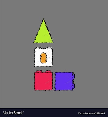 Flat shading style icon children constructor vector image