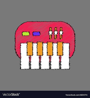 Flat shading style icon children musical vector image