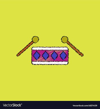 Flat shading style icon children musical vector image