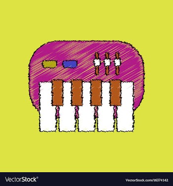 Flat shading style icon children musical vector image