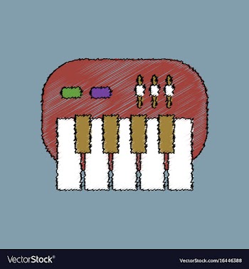 Flat shading style icon children musical vector image