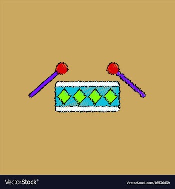 Flat shading style icon children musical vector image
