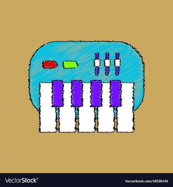 Flat shading style icon children musical vector image