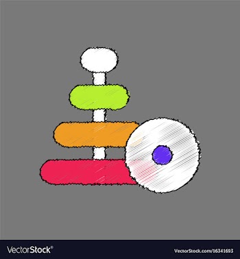 Flat shading style icon children ring toy vector image