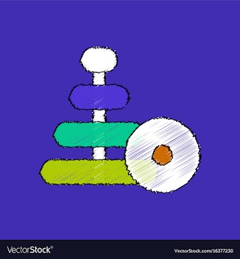 Flat shading style icon children ring toy vector image