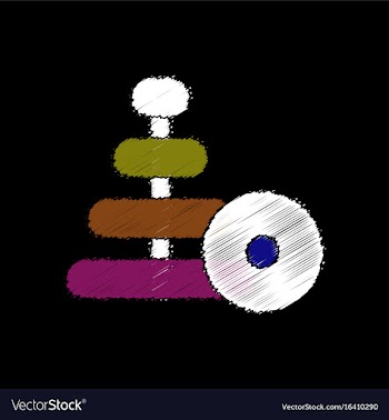 Flat shading style icon children ring toy vector image
