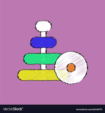 Flat shading style icon children ring toy vector image
